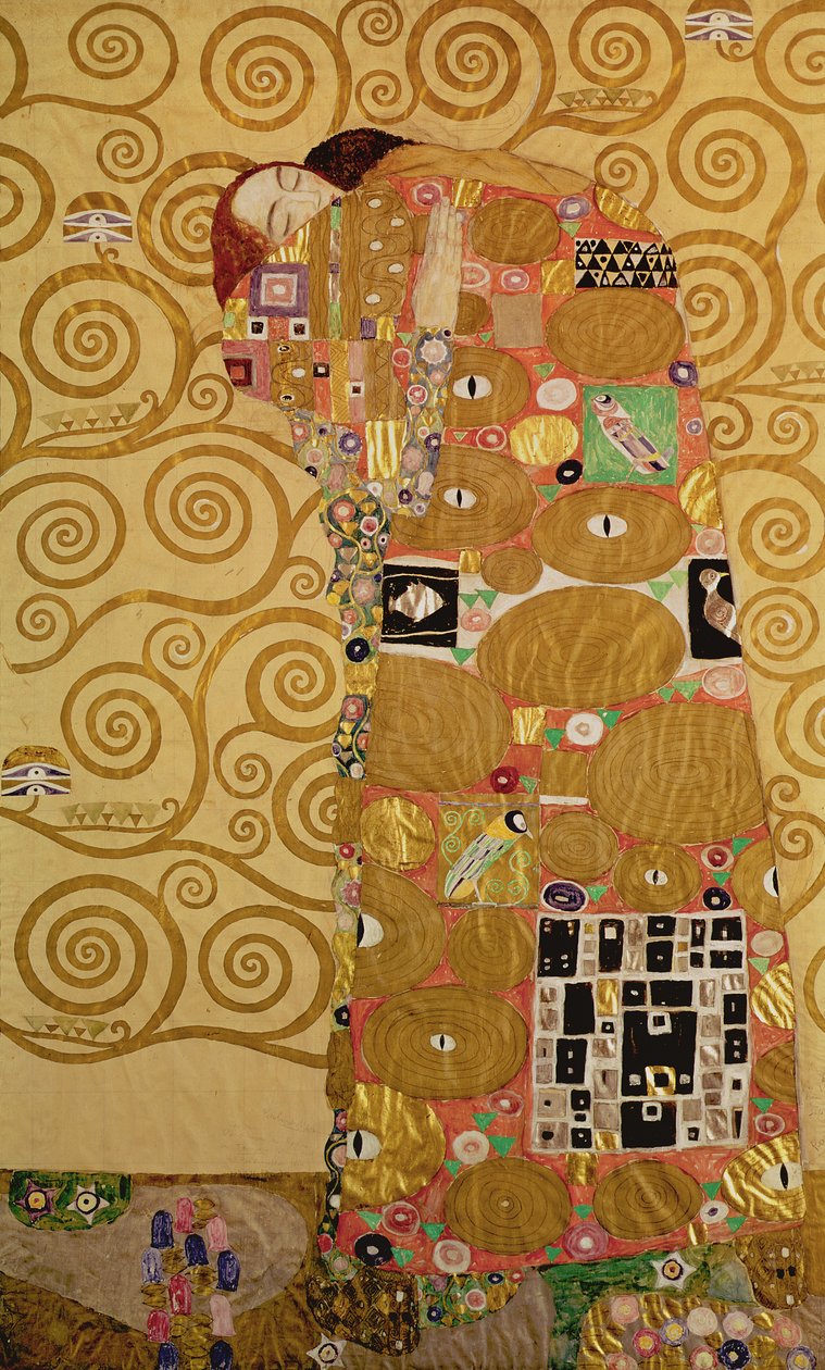 Fulfillment (Stoclet Frieze) c.1905-09 (tempera, wc) (se 259350 for detaljer) af Gustav Klimt