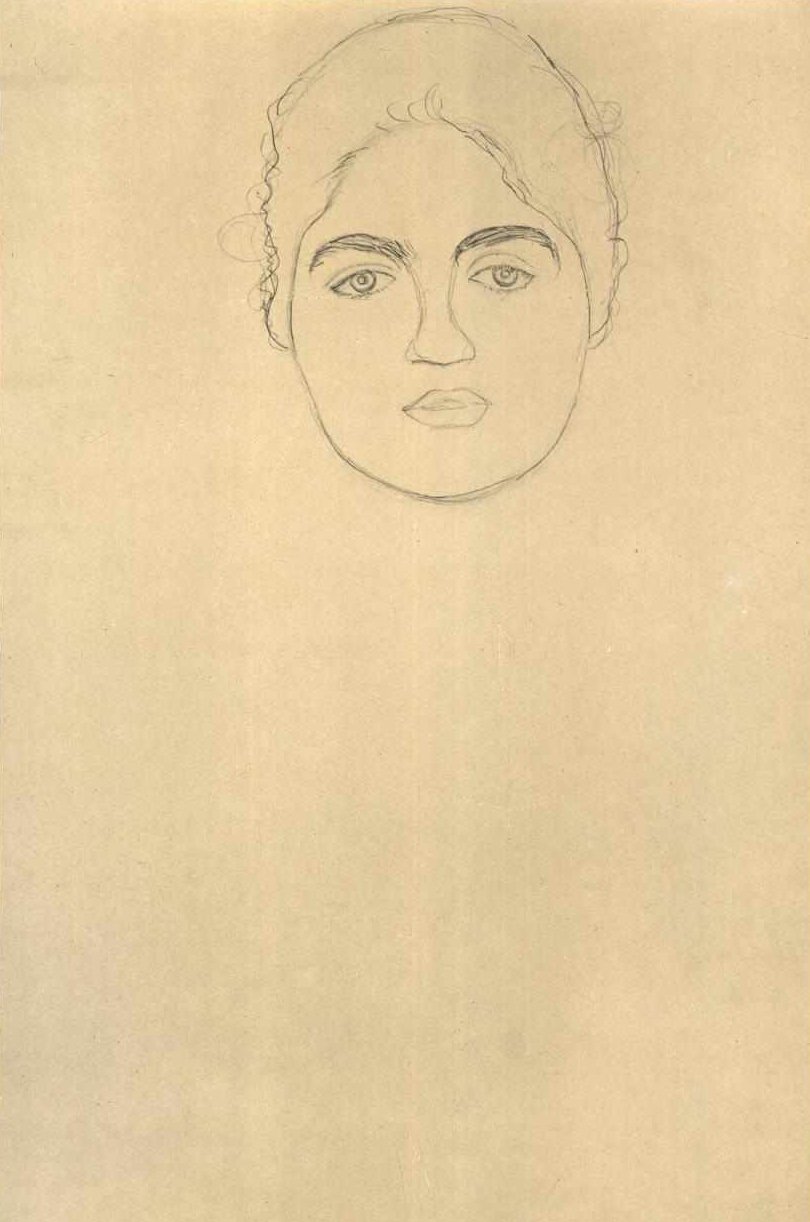 Hovedundersøgelse forfra 001 af Gustav Klimt