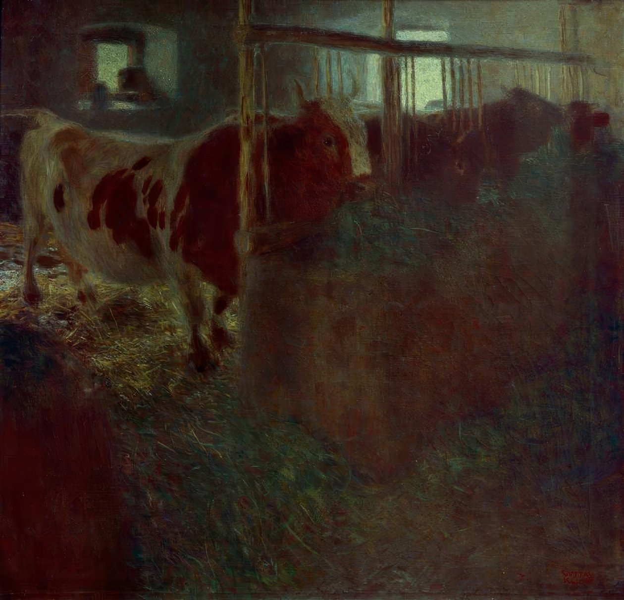 Køer i stalden af Gustav Klimt