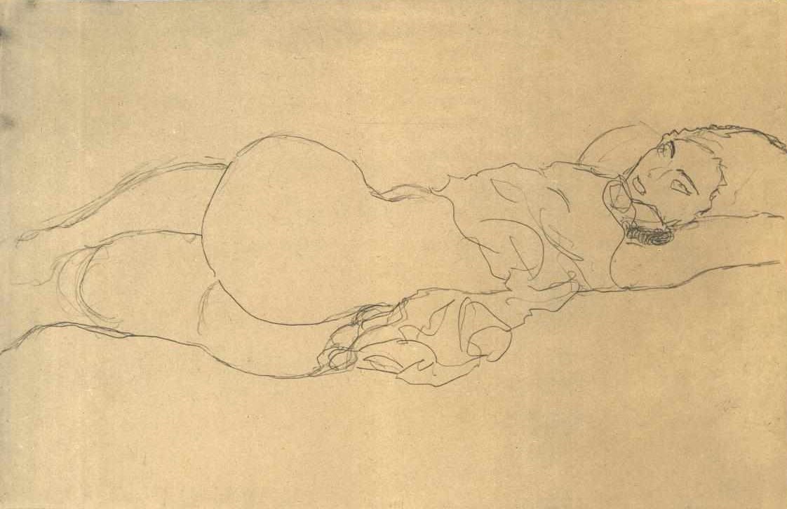 Horisontal halvcyklus af Gustav Klimt