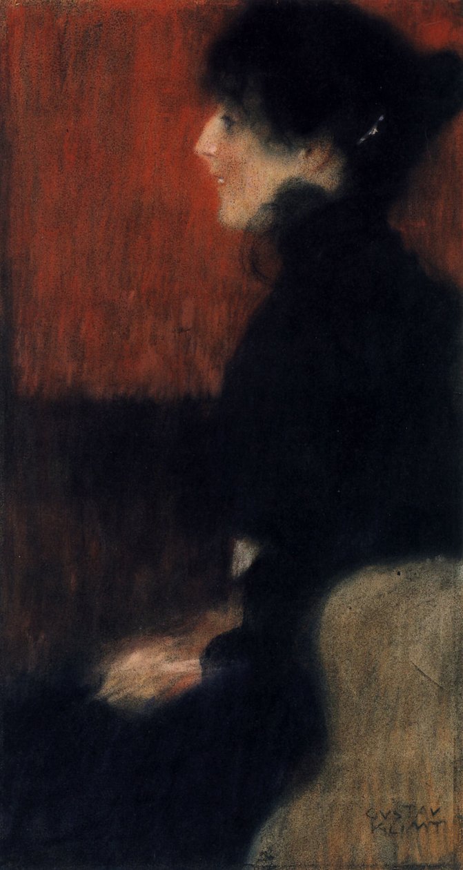 Portræt af en dame af Gustav Klimt