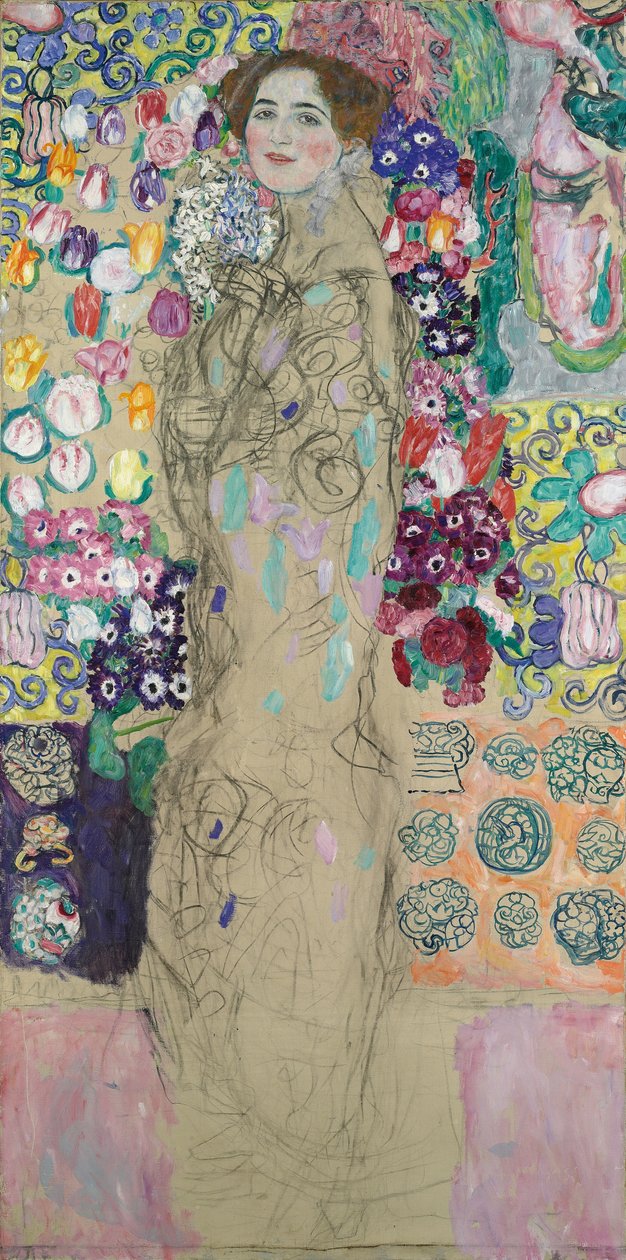Portræt af Ria Munk III, (ufærdig 1917-18) af Gustav Klimt
