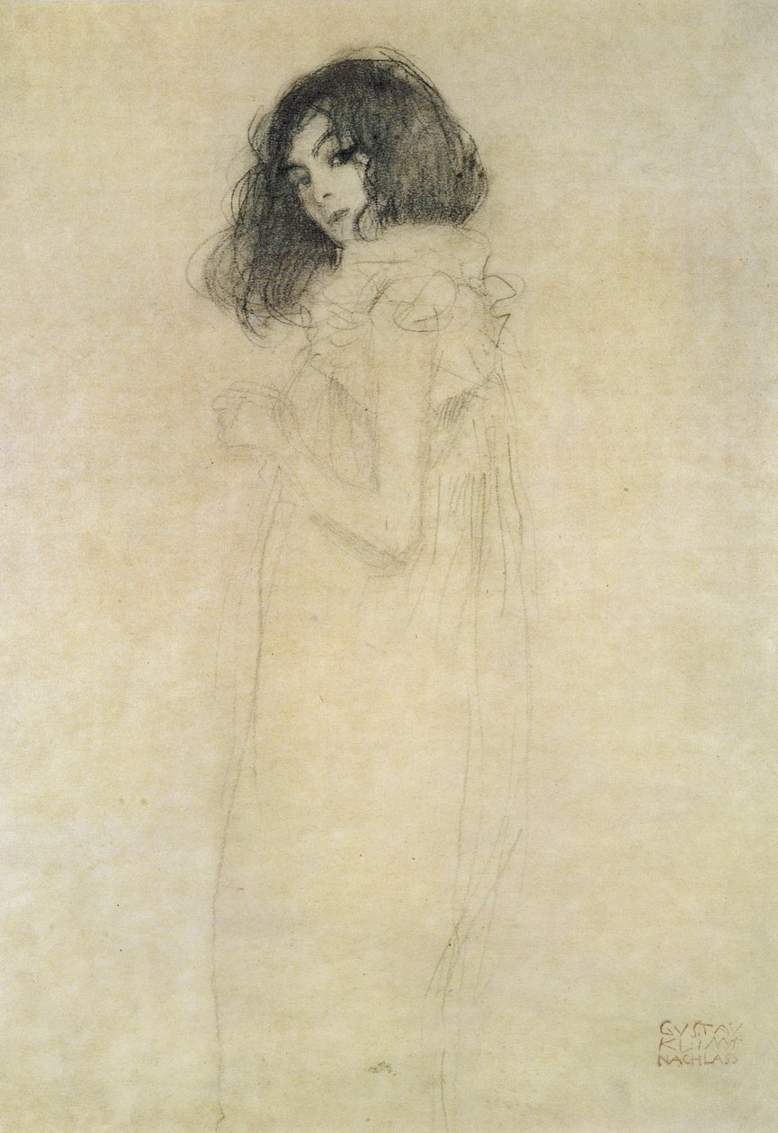 Portræt af en ung kvinde, 1896-97 af Gustav Klimt