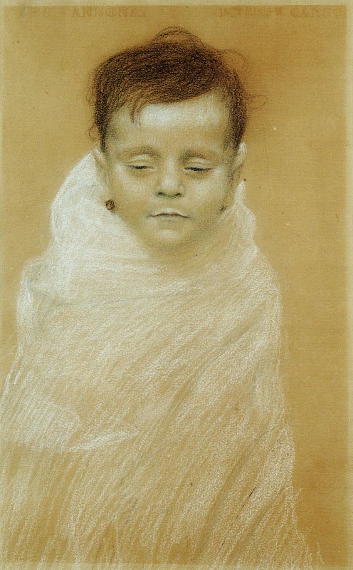 Portræt af kunstnernes døde søn af Gustav Klimt
