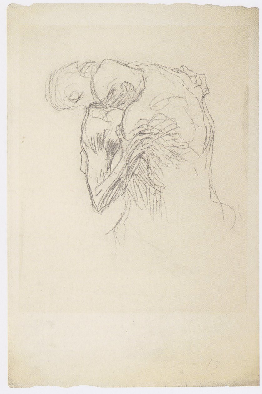 Ringende Männer af Gustav Klimt