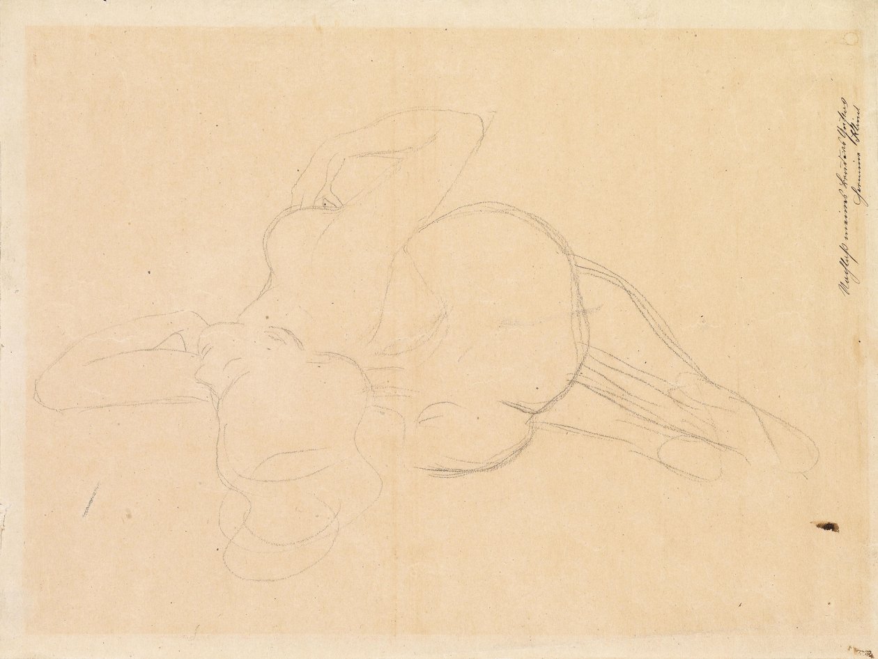 Baglæns tilbagelænet handling af Gustav Klimt