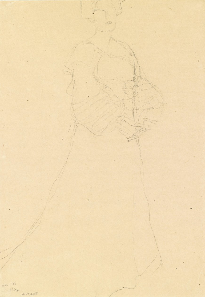 Stående dame til højre af Gustav Klimt