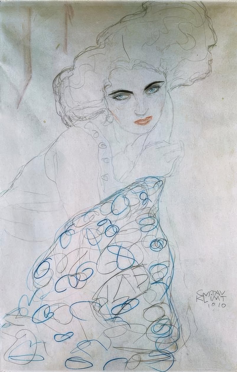 Studie til et portræt af en kvinde af Gustav Klimt