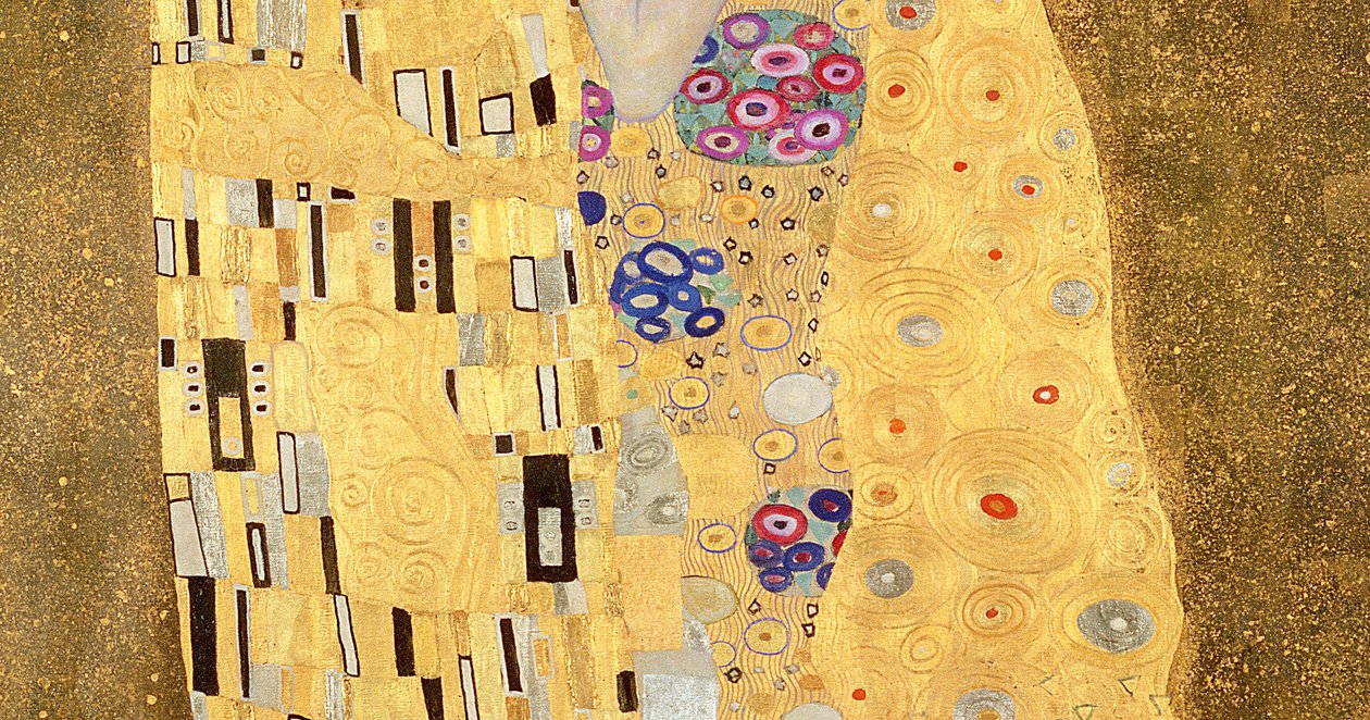 The Kiss, 1907-08 olie på lærred detalje af 601 af Gustav Klimt