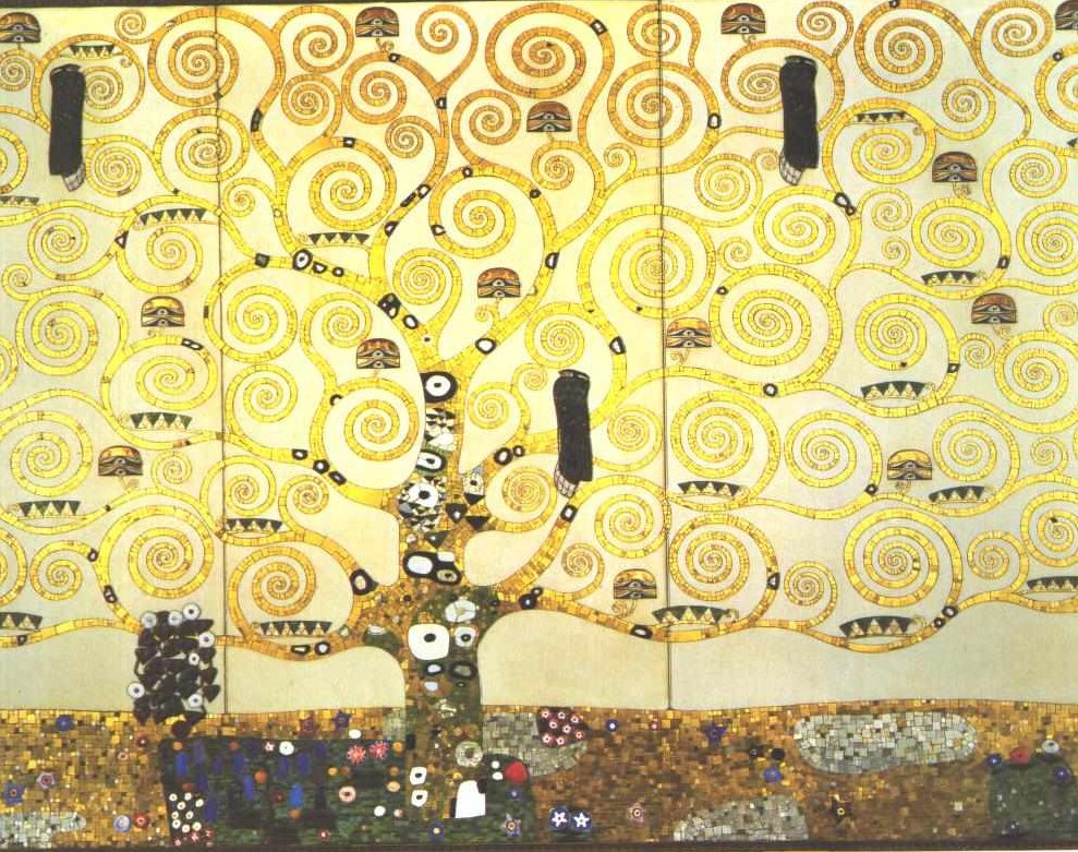 Livets træ - livets træ - skabelon til stocletfrisen af Gustav Klimt