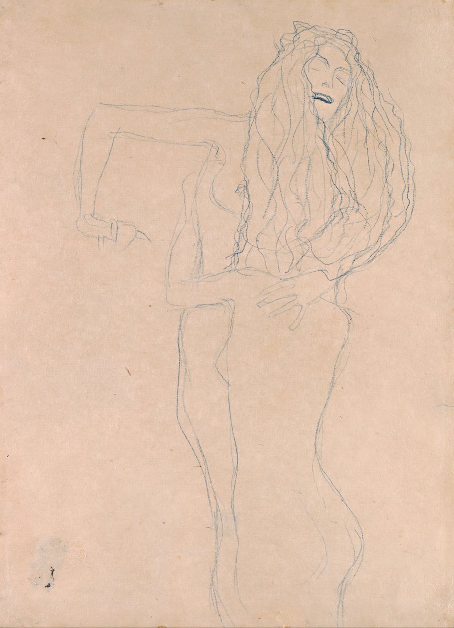 To nøgne kvinder, der omfavner (Ver Sacrum) af Gustav Klimt