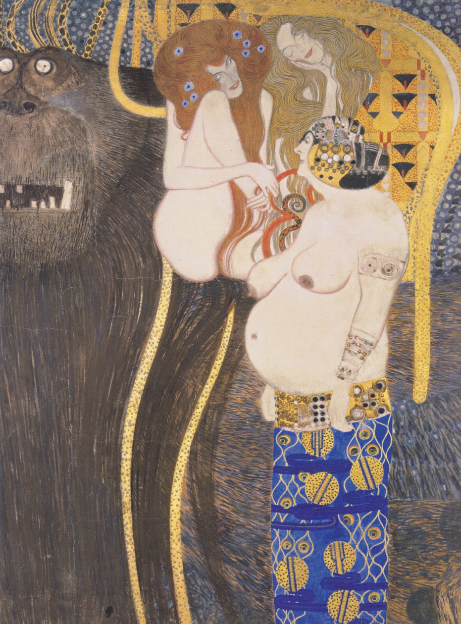 Typhoeus og lyst, ukyskhed, uforskammethed af Gustav Klimt
