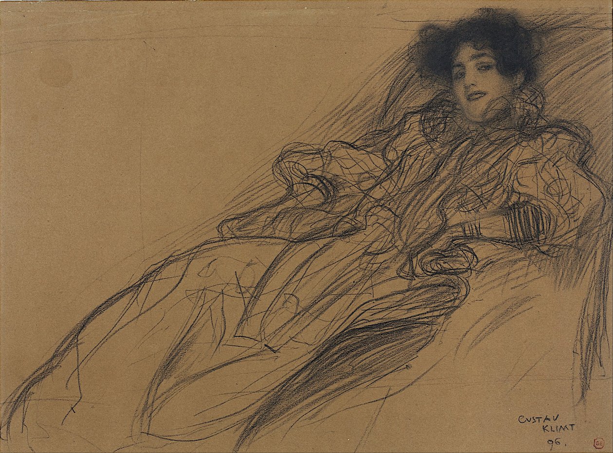 Ung kvinde i en lænestol af Gustav Klimt