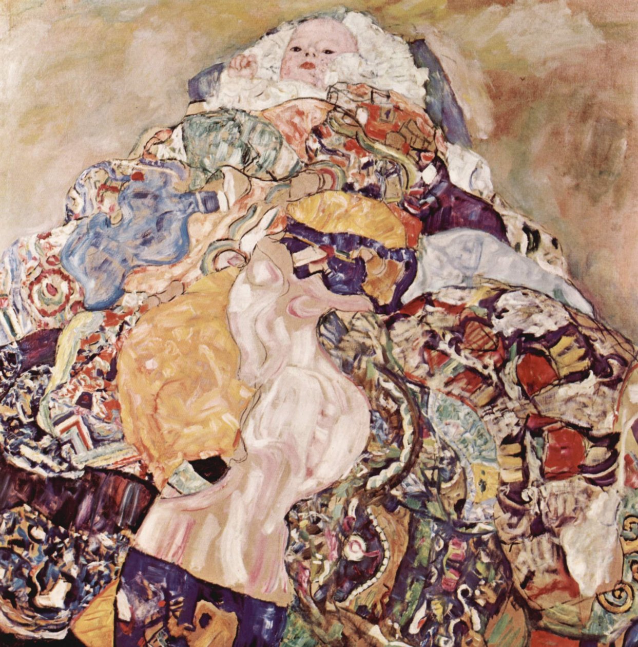 Baby (vugge) af Gustav Klimt
