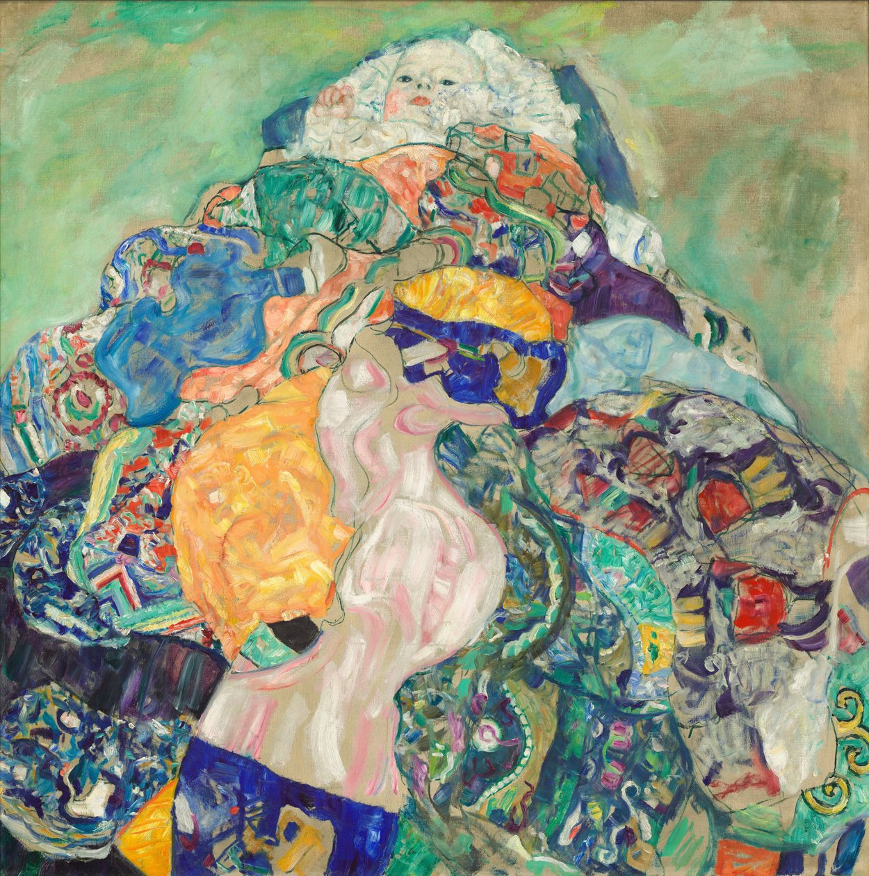 Baby (vugge) af Gustav Klimt