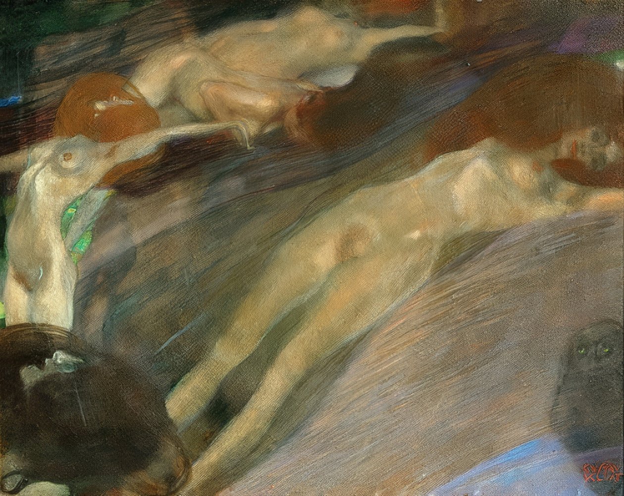 Vand i bevægelse. 1898 af Gustav Klimt