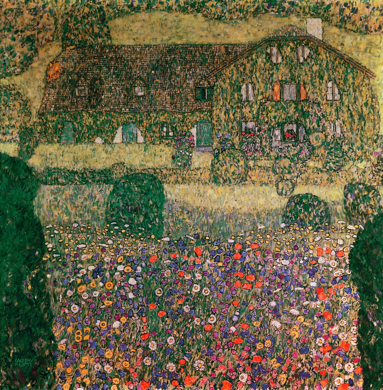 Landsted ved Attersee, ca. 1914 af Gustav Klimt