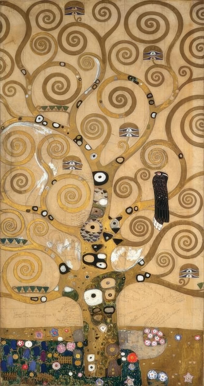 Livets træ (midterste del) af Gustav Klimt