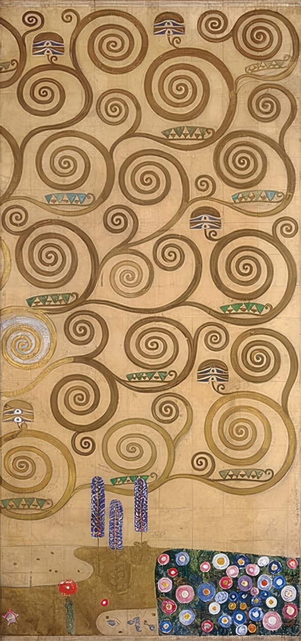 Design til stoclet-frisen. Detalje. 1905/09 af Gustav Klimt