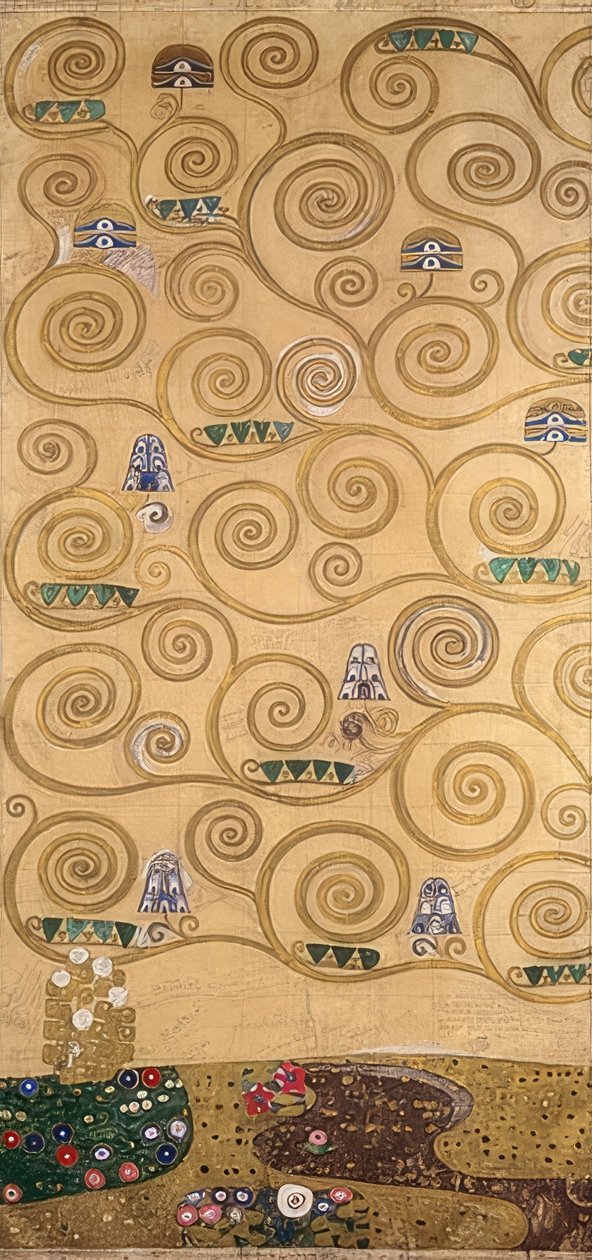 Design til stoclet-frisen. Detalje. 1905/09 af Gustav Klimt