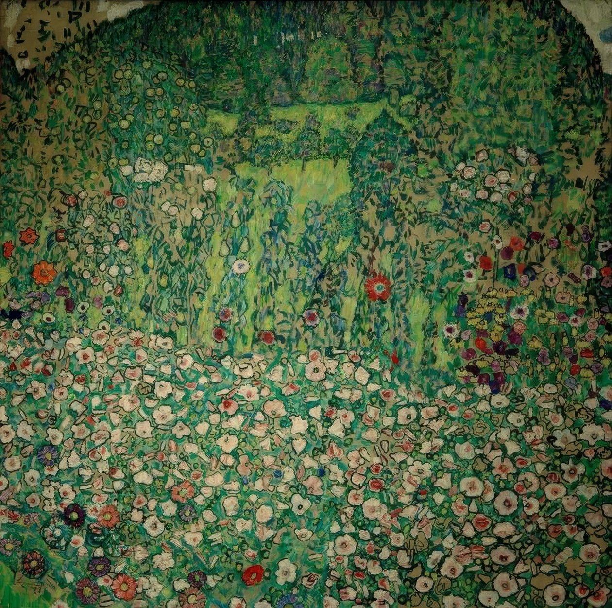 Havelandskab med en bakketop af Gustav Klimt