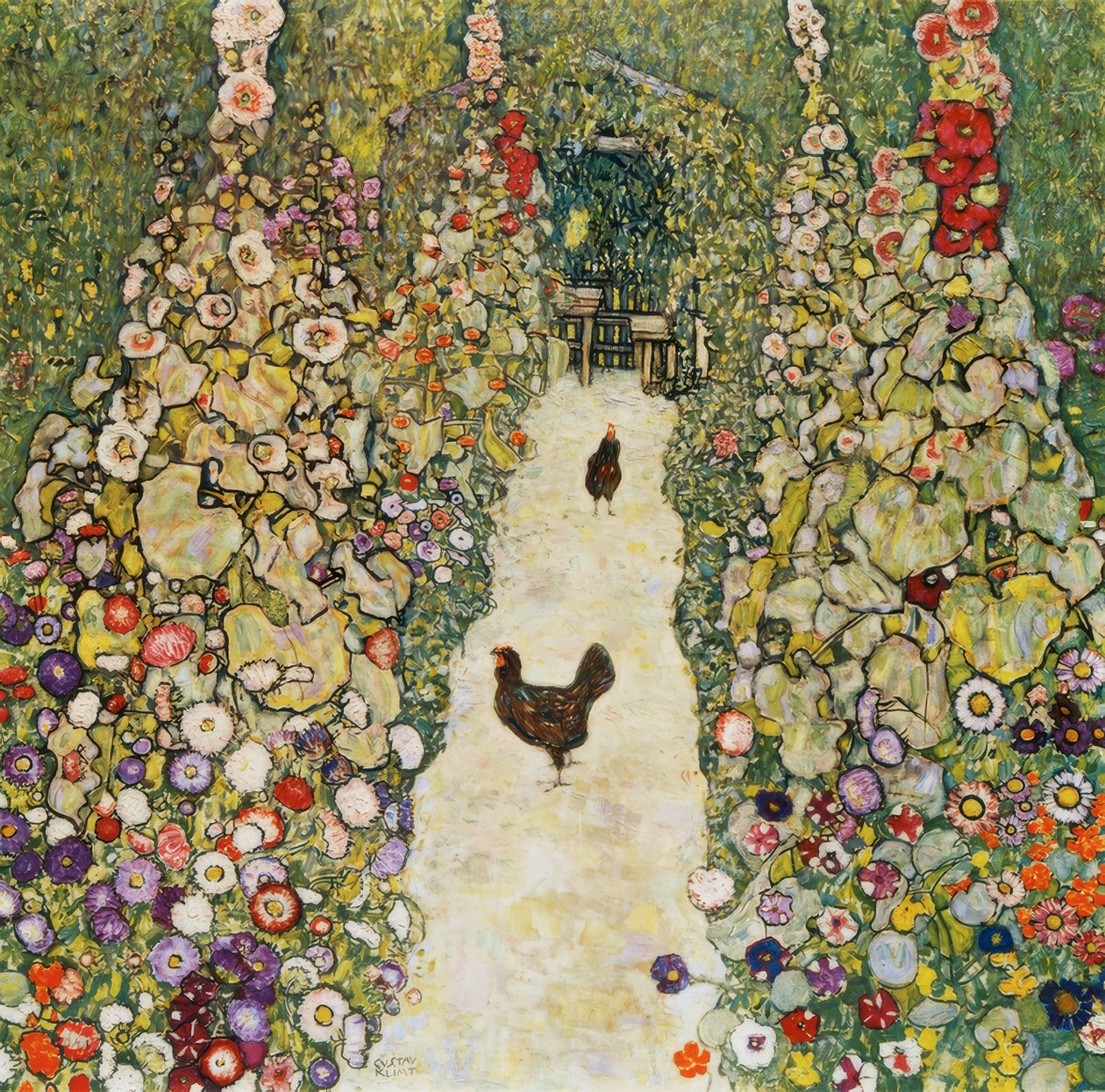 Havesti med høns af Gustav Klimt