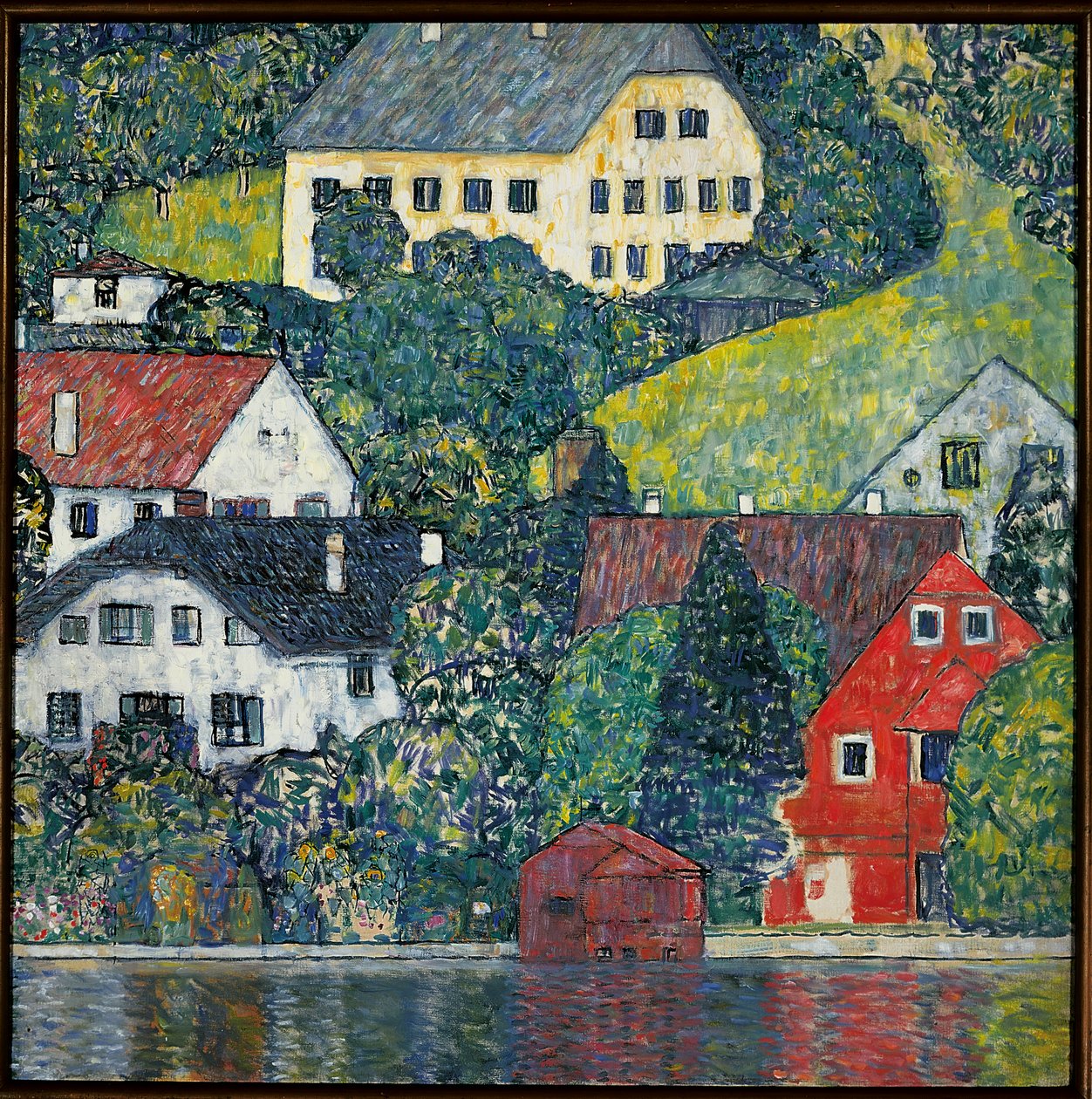 Huse ved Unterach ved Attersee, ca. 1916 af Gustav Klimt