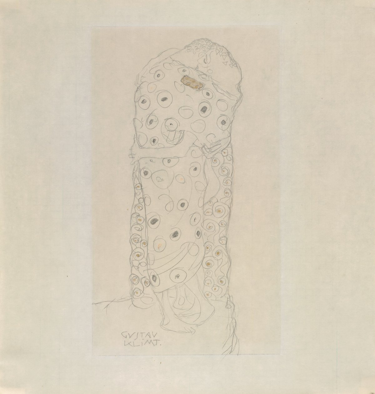 Stående par elskere af Gustav Klimt