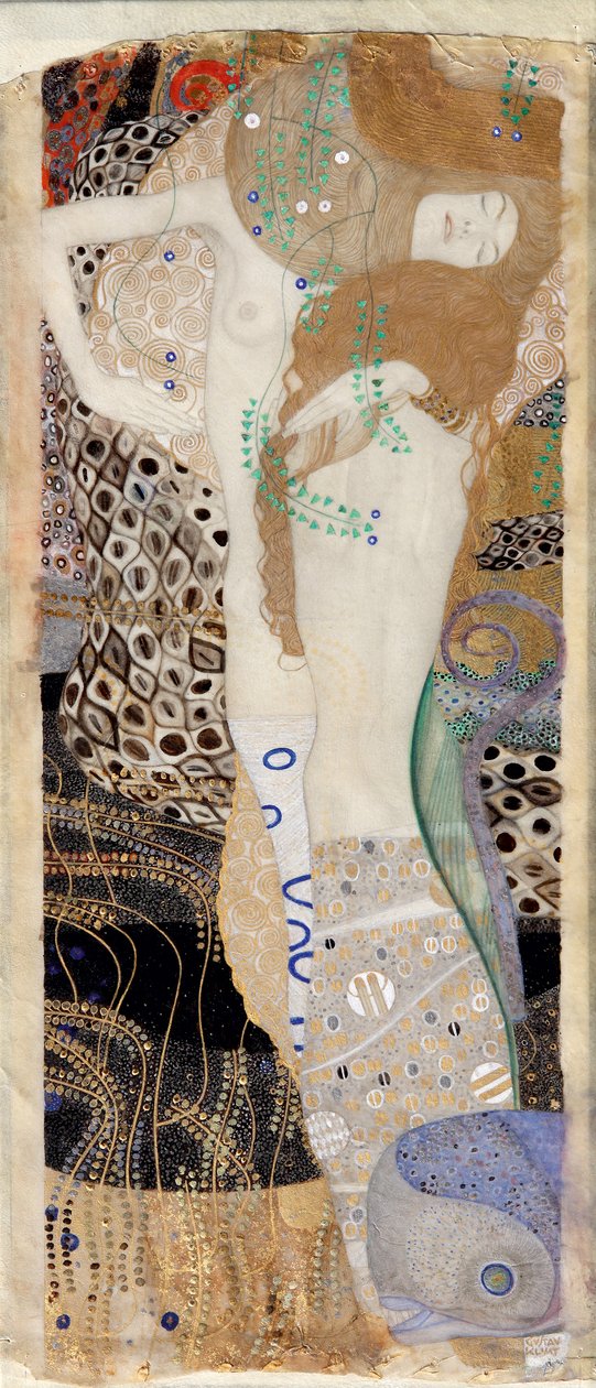 Vandslanger I af Gustav Klimt
