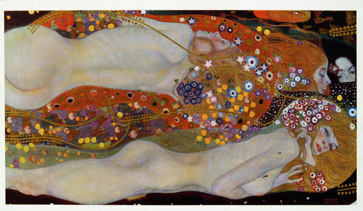 Vandslanger II (Vennerne) af Gustav Klimt
