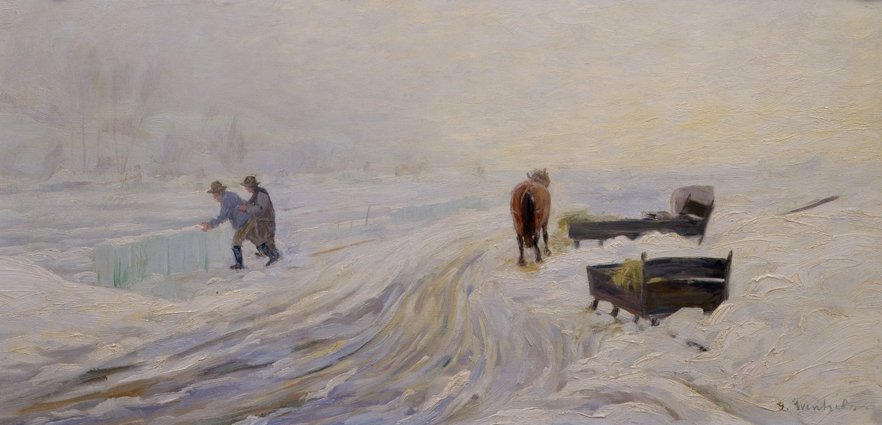 Isskæring på Bondivann af Gustav Wentzel