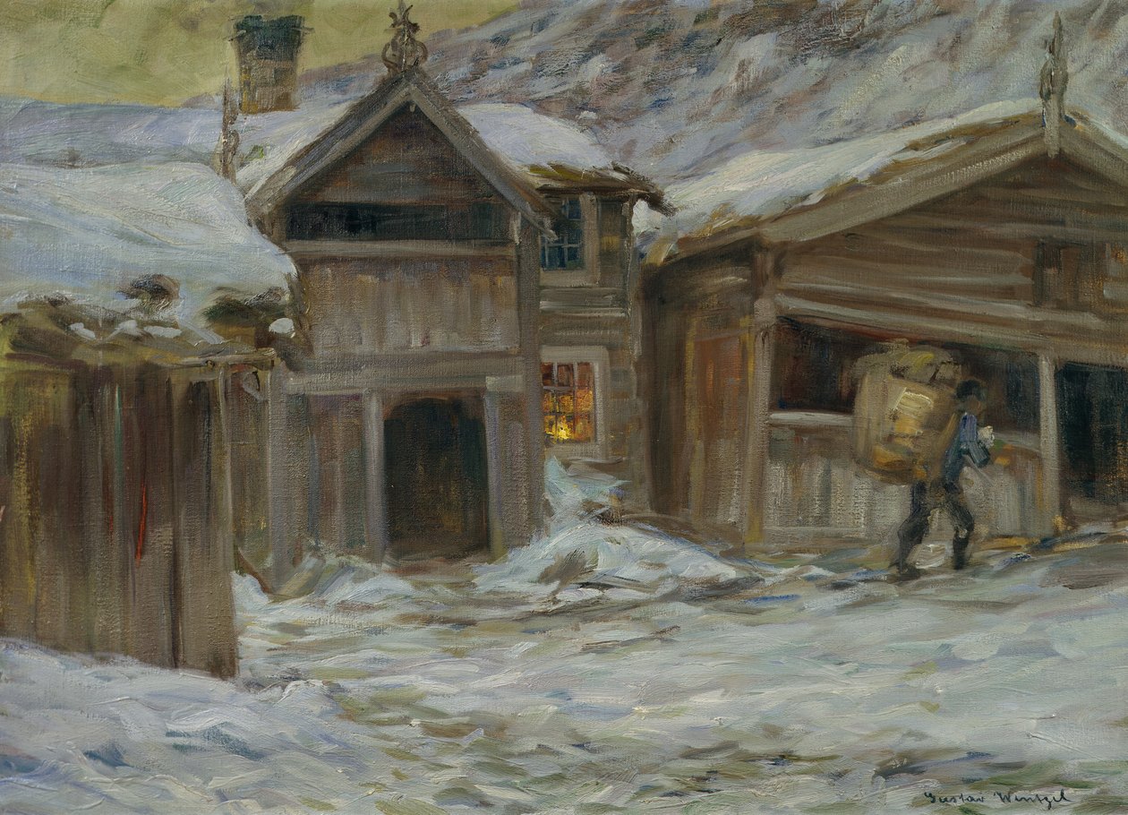 Sandbu gård i Vaagaa (Vågå) af Gustav Wentzel