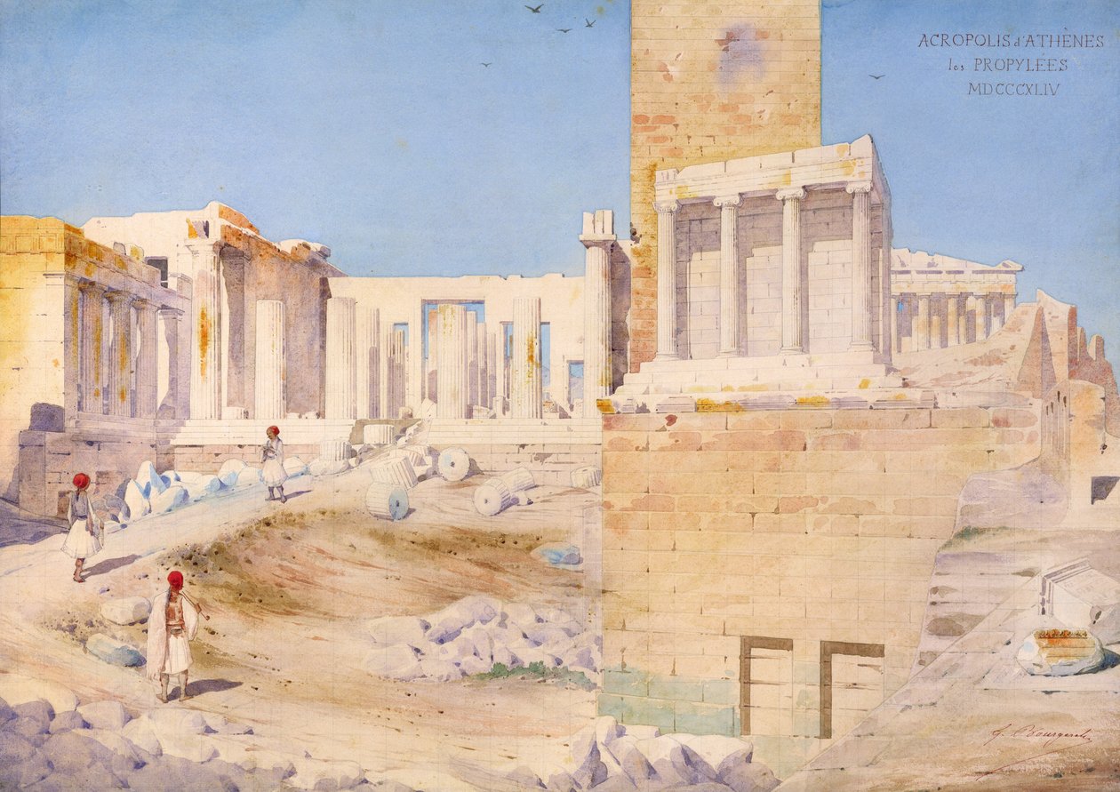 Akropolis i Athen, 1844 af Gustave Bougerel