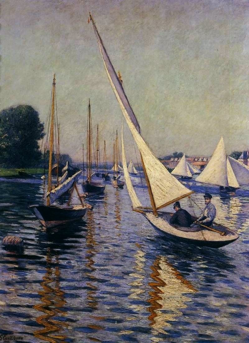 Regattaer i Argenteuil af Gustave Caillebotte