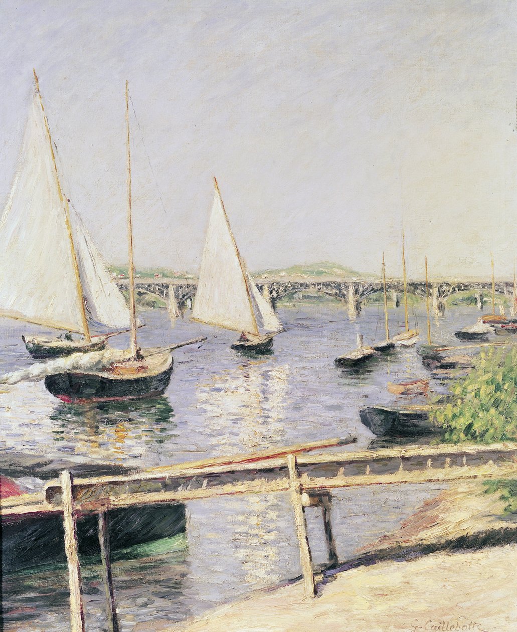 Sejlbåde ved Argenteuil, ca. 1888 af Gustave Caillebotte