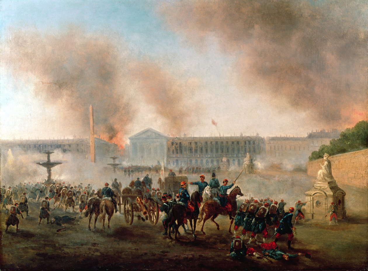Slaget på Place de la Concorde, 1871 af Gustave Clarence Rodolphe Boulanger