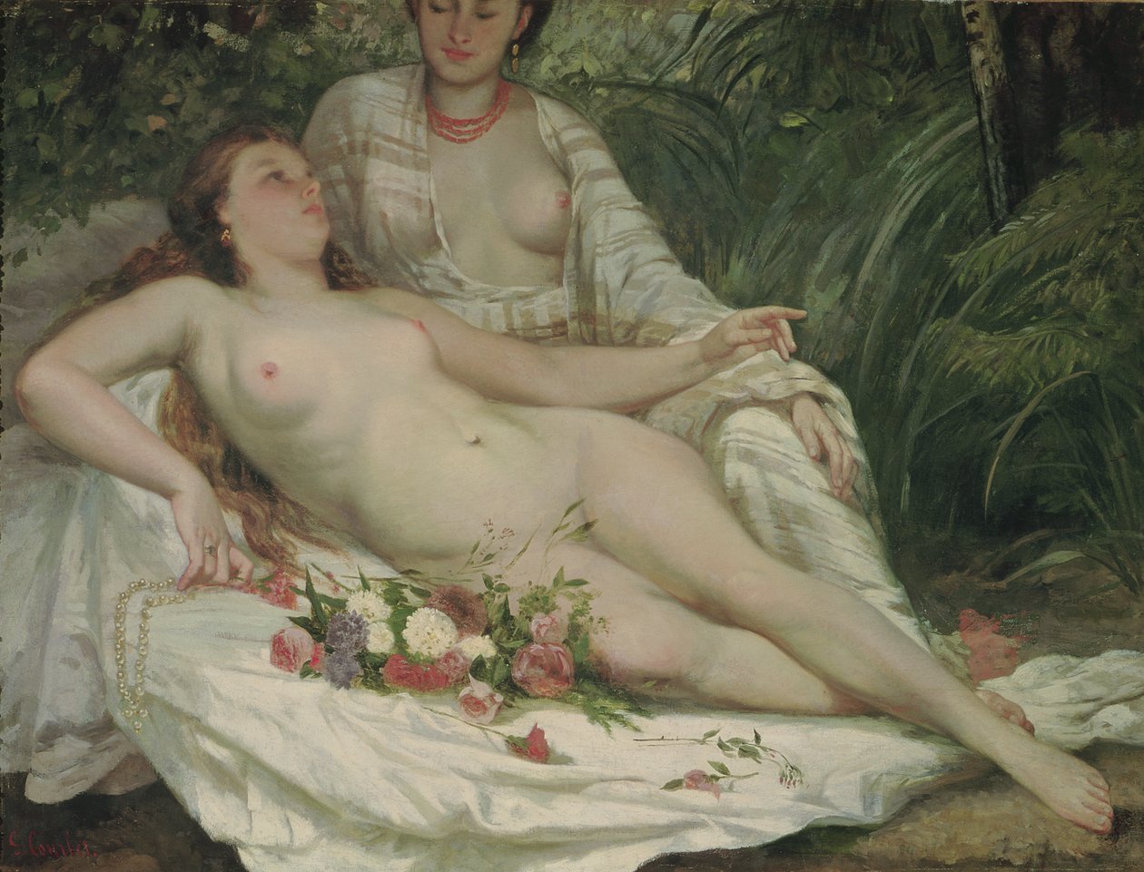 Badende eller to nøgne kvinder af Gustave Courbet