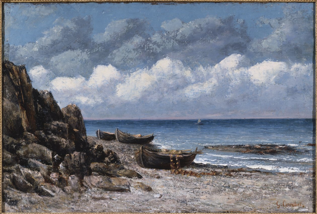 Både ved St. Aubain af Gustave Courbet