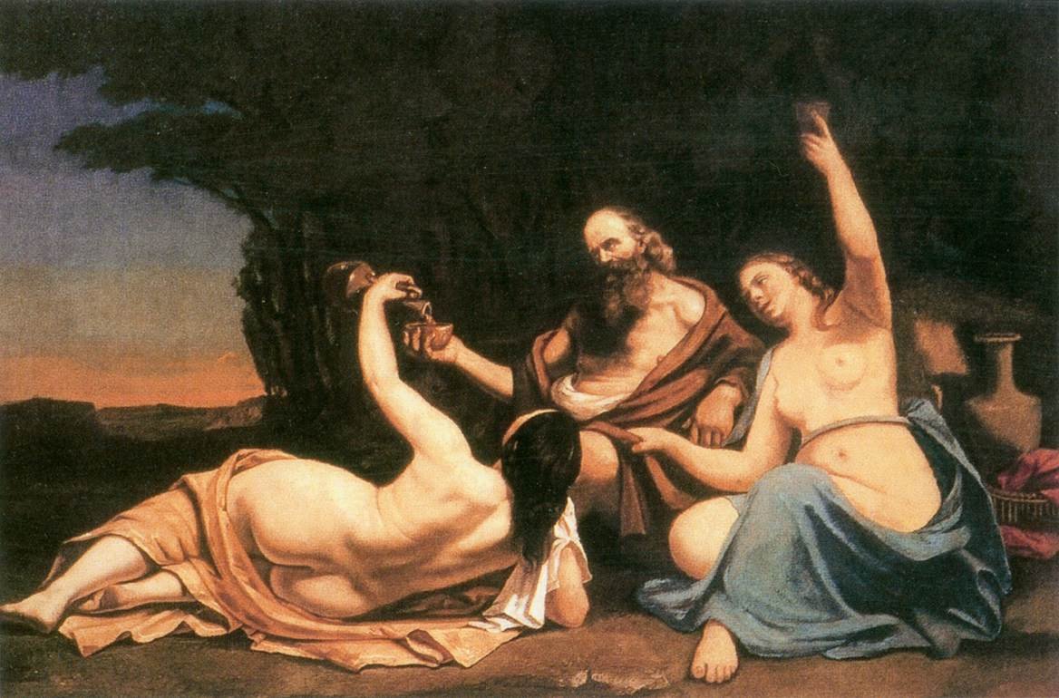 Lot og hans døtre af Gustave Courbet