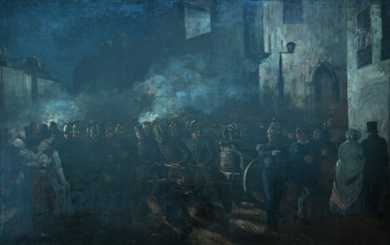 Brandmænd løb til en brand af Gustave Courbet