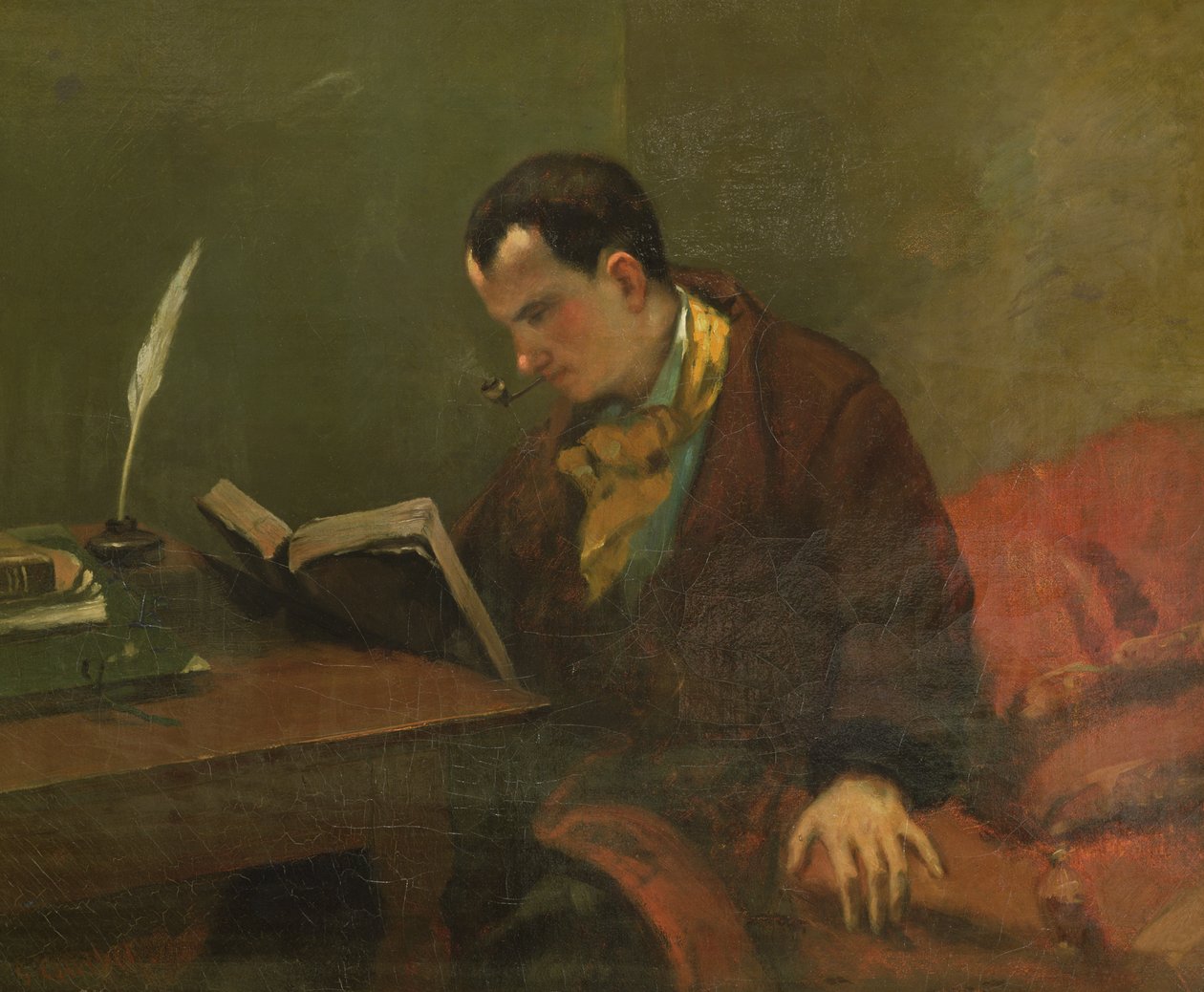 Portræt af Charles Baudelaire (1821-67) 1847 af Gustave Courbet