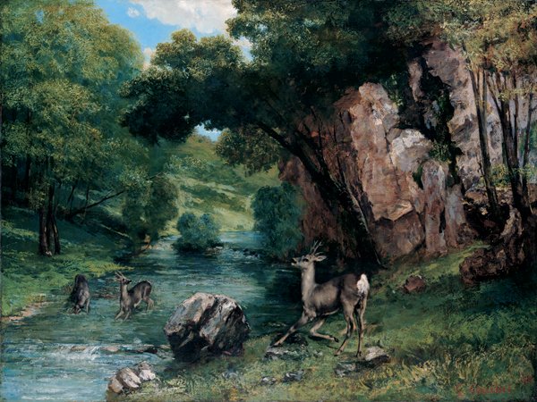 Rådyr ved en å af Gustave Courbet