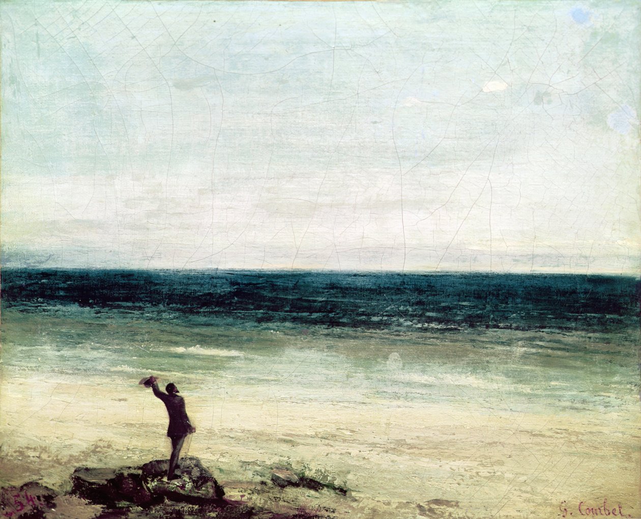 Kunstneren ved kysten ved Palavas af Gustave Courbet