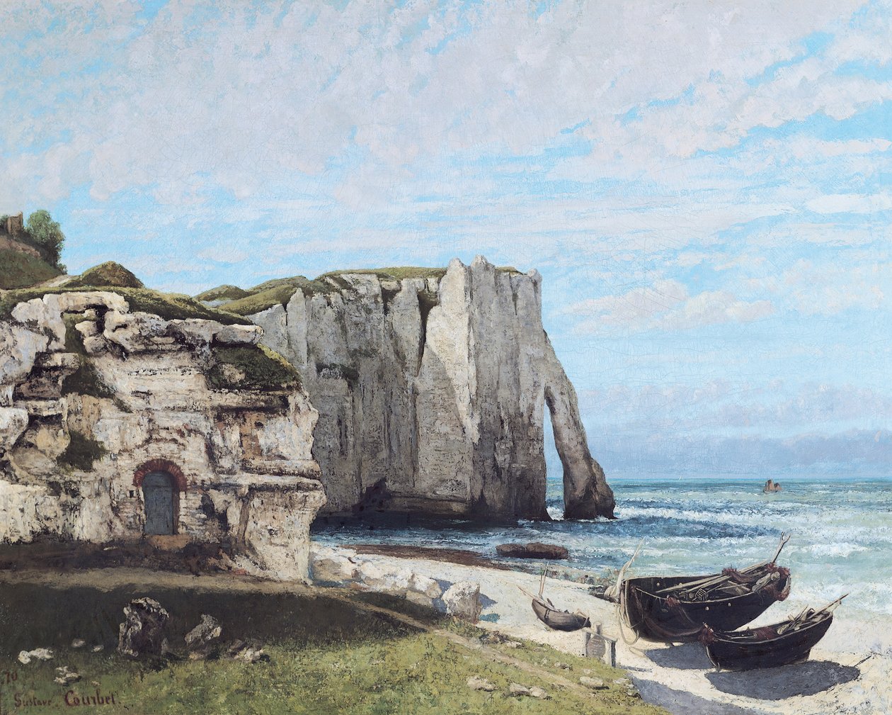 Klipperne ved Etretat efter stormen, 1870 af Gustave Courbet