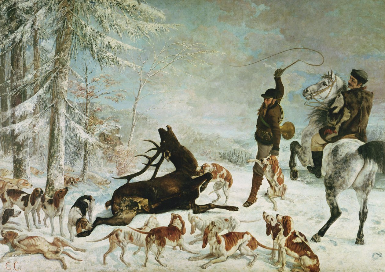 Hjortens død, 1867 af Gustave Courbet