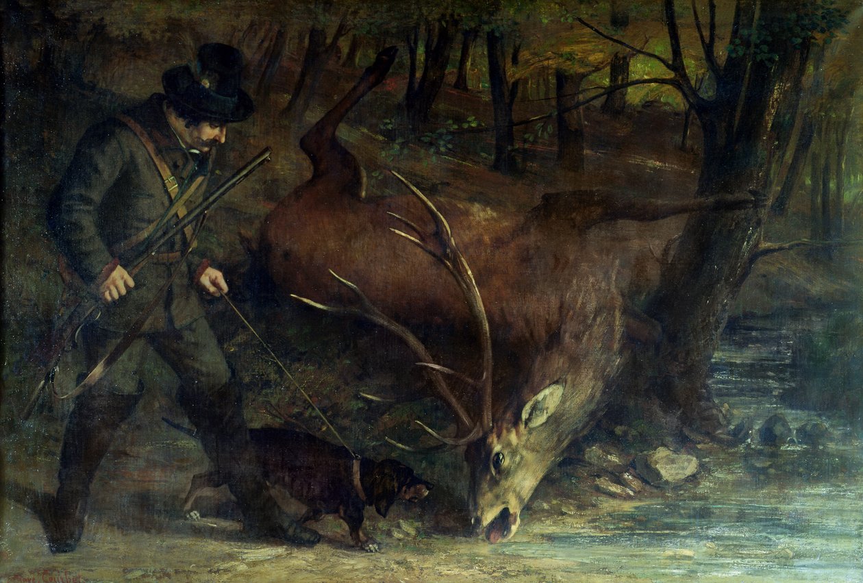 Hjortens død, 1859 af Gustave Courbet