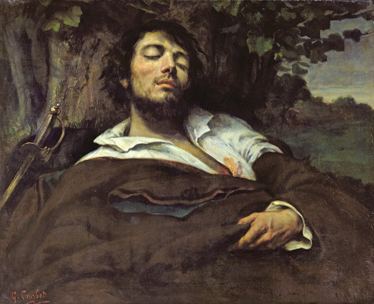 Den sårede mand (selvportræt) af Gustave Courbet