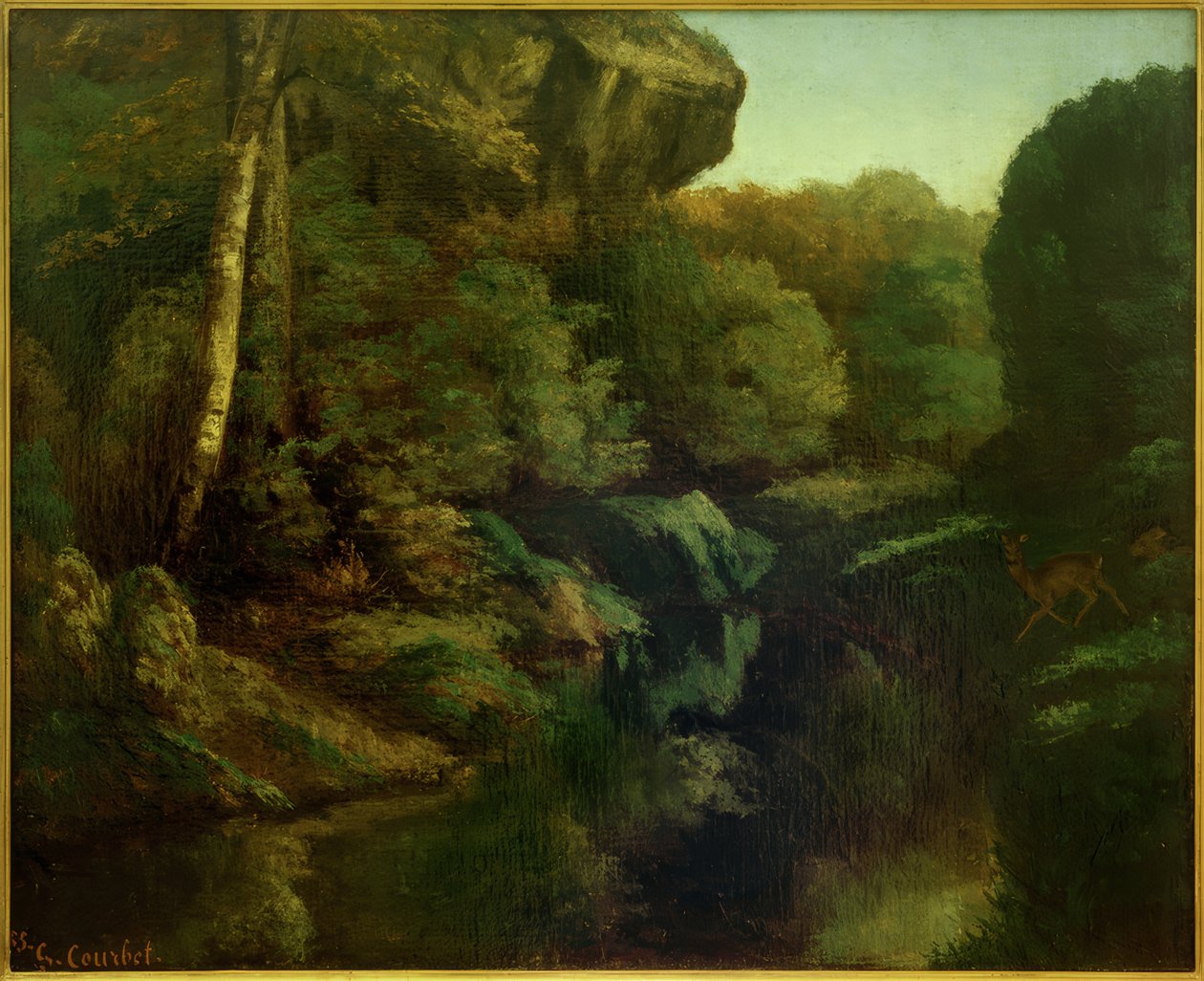 Udsigt over Fontainebleau-skoven af Gustave Courbet