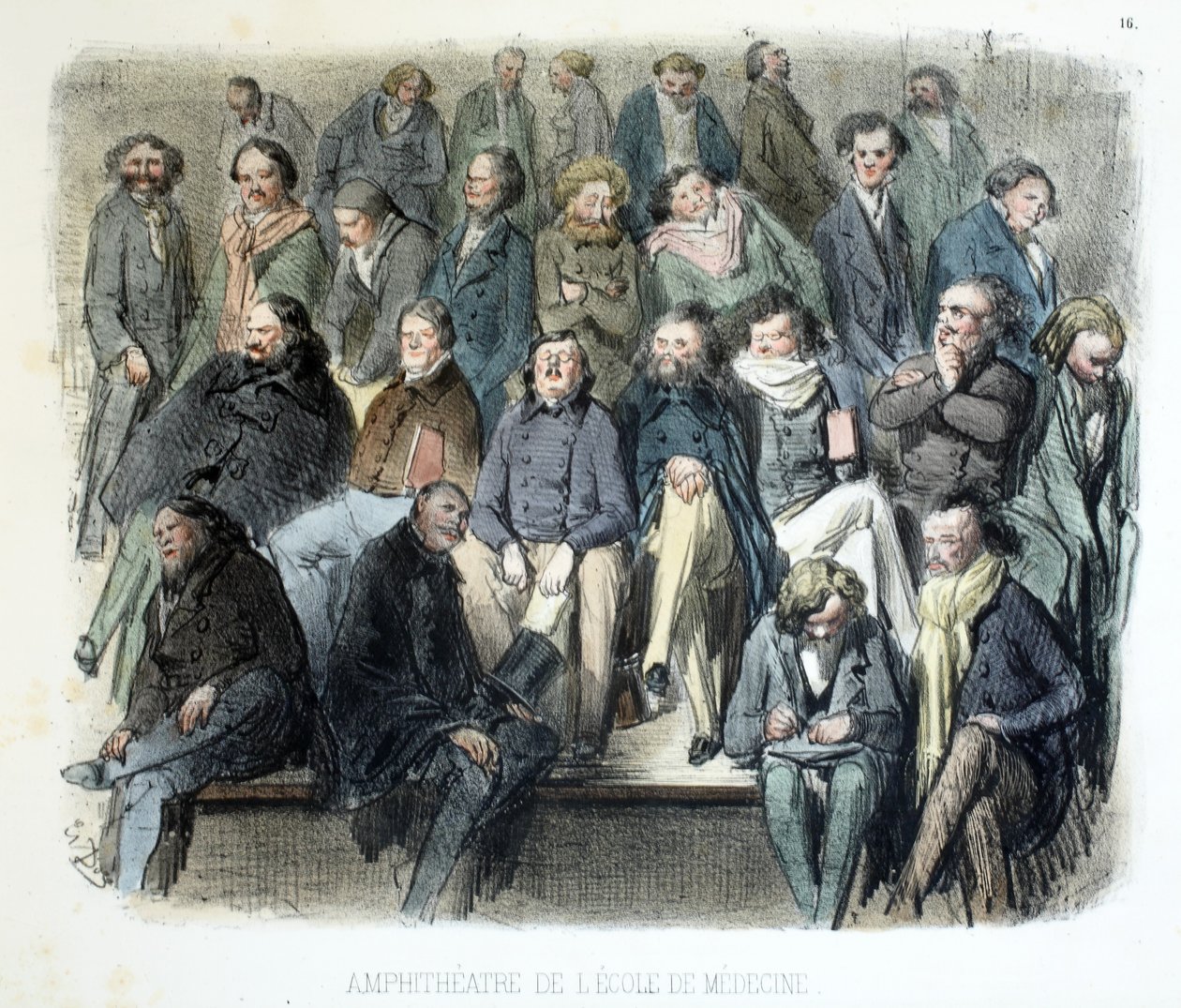 Amfiteater ved School of Medicine, De forskellige publikummer i Paris, 1854 af Gustave Dore