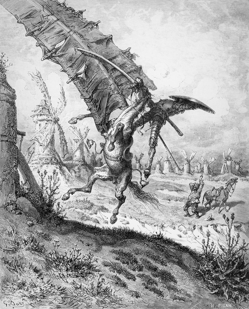 Don Quixote og vindmøllerne, fra 